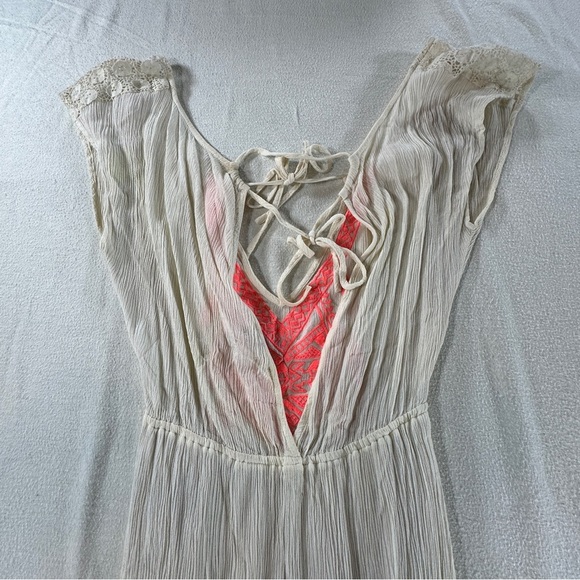 Flying Tomato Cream and Neon Boho Maxi Dress Sz S - Picture 9 of 12